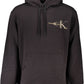 Sleek Black Cotton Hooded Sweatshirt