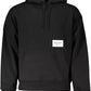 Elegant Black Cotton Blend Hooded Sweatshirt