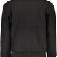 Sleek Black Round Neck Cotton Sweatshirt