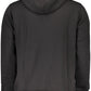 Elegant Black Cotton Hooded Sweatshirt