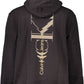 Sleek Black Cotton Hooded Sweatshirt