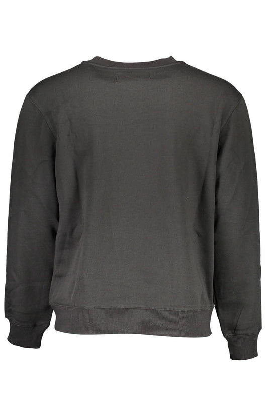 Eco-Conscious Black Sweatshirt with Logo Print