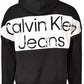 Elegant Black Cotton Blend Hooded Sweatshirt