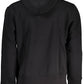 Sleek Black Cotton Hooded Sweatshirt