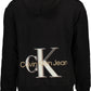 Elegant Black Cotton Hooded Sweatshirt