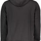 Elegant Black Embroidered Hooded Sweatshirt