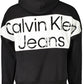 Sleek Black Cotton Hooded Sweatshirt