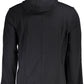 Sleek Black Hooded Sweatshirt with Logo Print