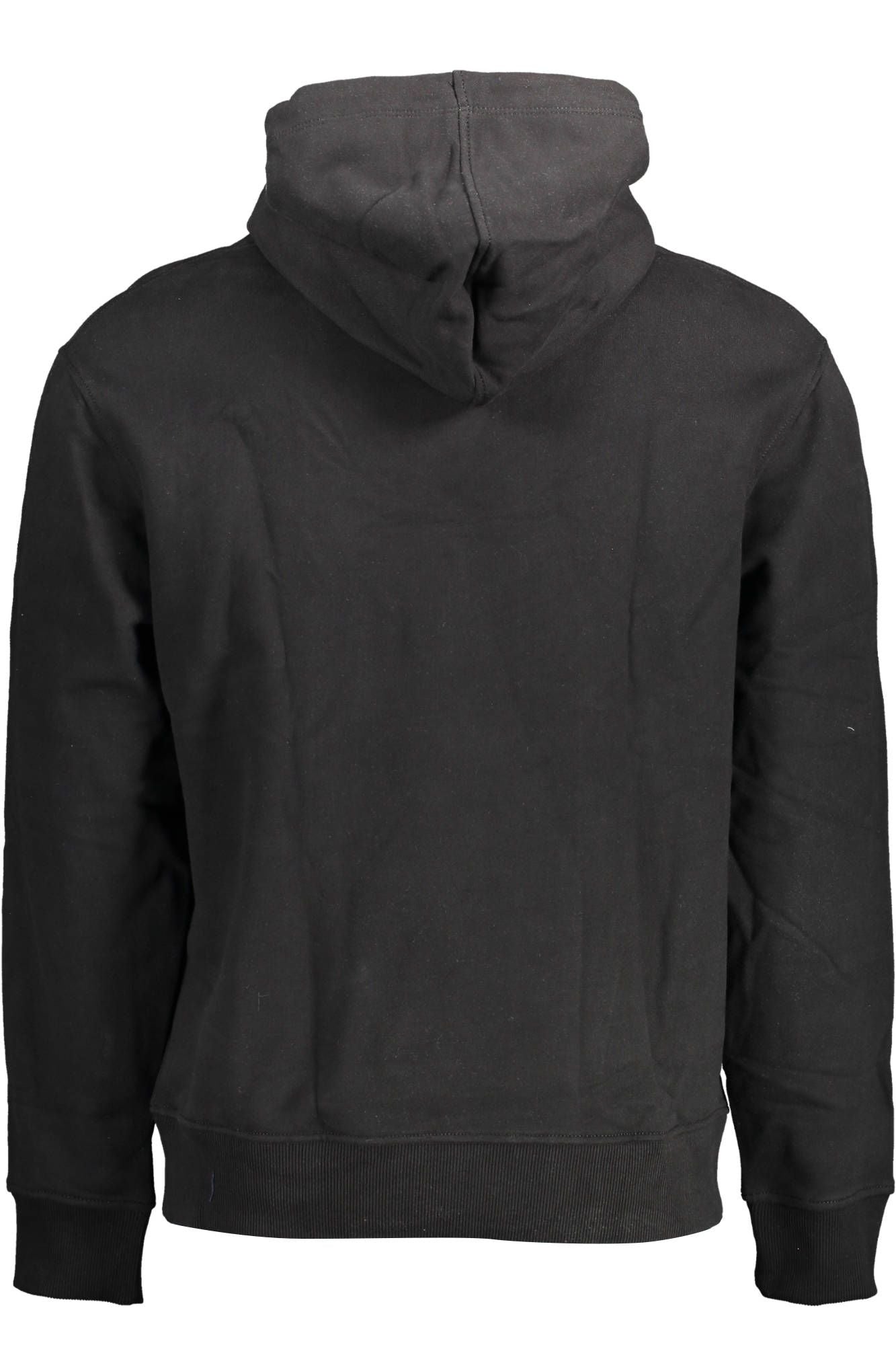 Sleek Black Hooded Sweatshirt with Logo Print