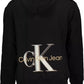 Sleek Black Hooded Sweatshirt with Logo Design