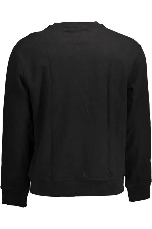 Elegant Black Cotton Sweatshirt with Logo Print