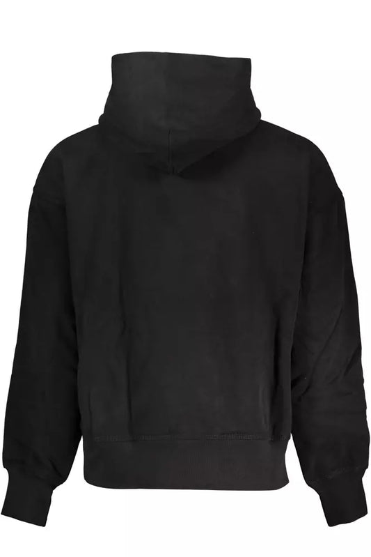 Elegant Fleece Hooded Sweatshirt in Black