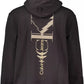 Chic Black Hooded Cotton Blend Sweater