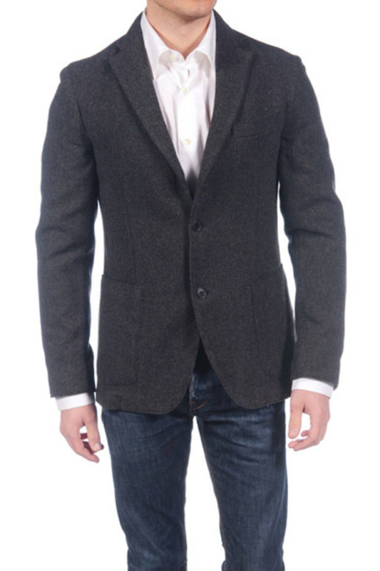 Chic Gray Cotton Jacket with Classic Appeal