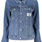 Chic Washed Denim Jacket with Sleek Logo Detailing