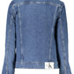 Chic Washed Denim Jacket with Sleek Logo Detailing