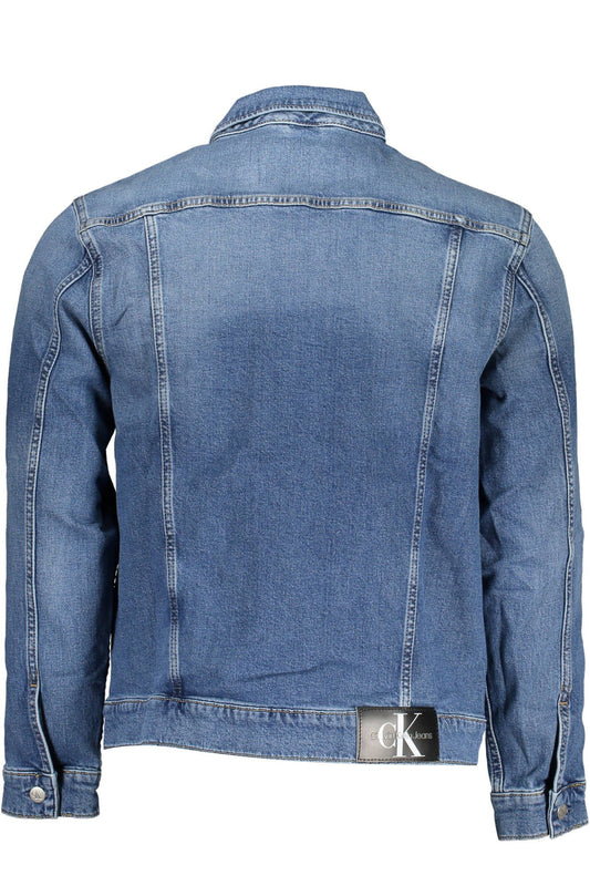 Chic Denim Long Sleeve Jacket with Logo Detailing