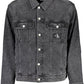 Sleek Black Denim Jacket with Designer Flair