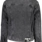 Sleek Black Denim Jacket with Designer Flair