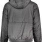 Sleek Black Hooded Jacket with Contrasting Details