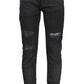 Sleek Slim-Fit Black Jeans with Subtle Logo