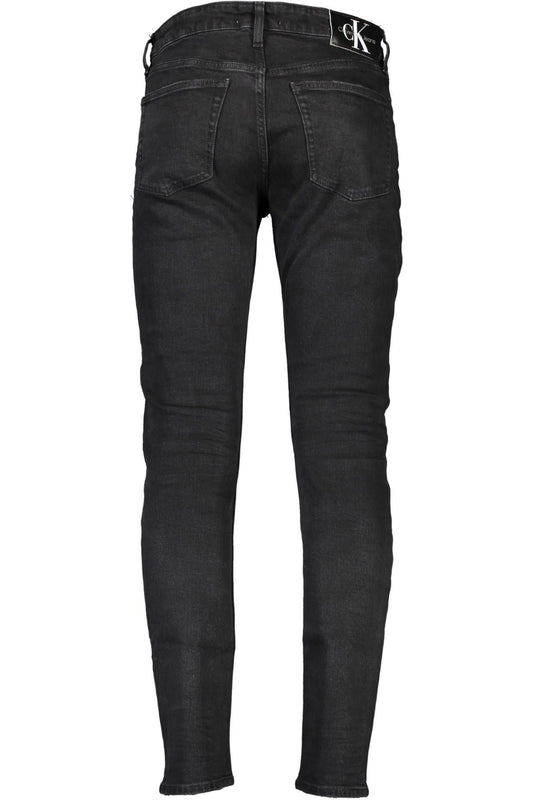 Sleek Slim-Fit Black Jeans with Subtle Logo