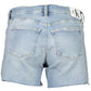 Chic Light Blue Denim Shorts with Logo Detail