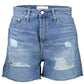 Chic Embroidered Denim Shorts with Logo Detail