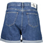 Chic Blue Denim Shorts with Logo Embellishment