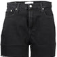 Chic Black Denim Shorts with Logo