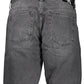 Sleek Black Cotton Denim Shorts