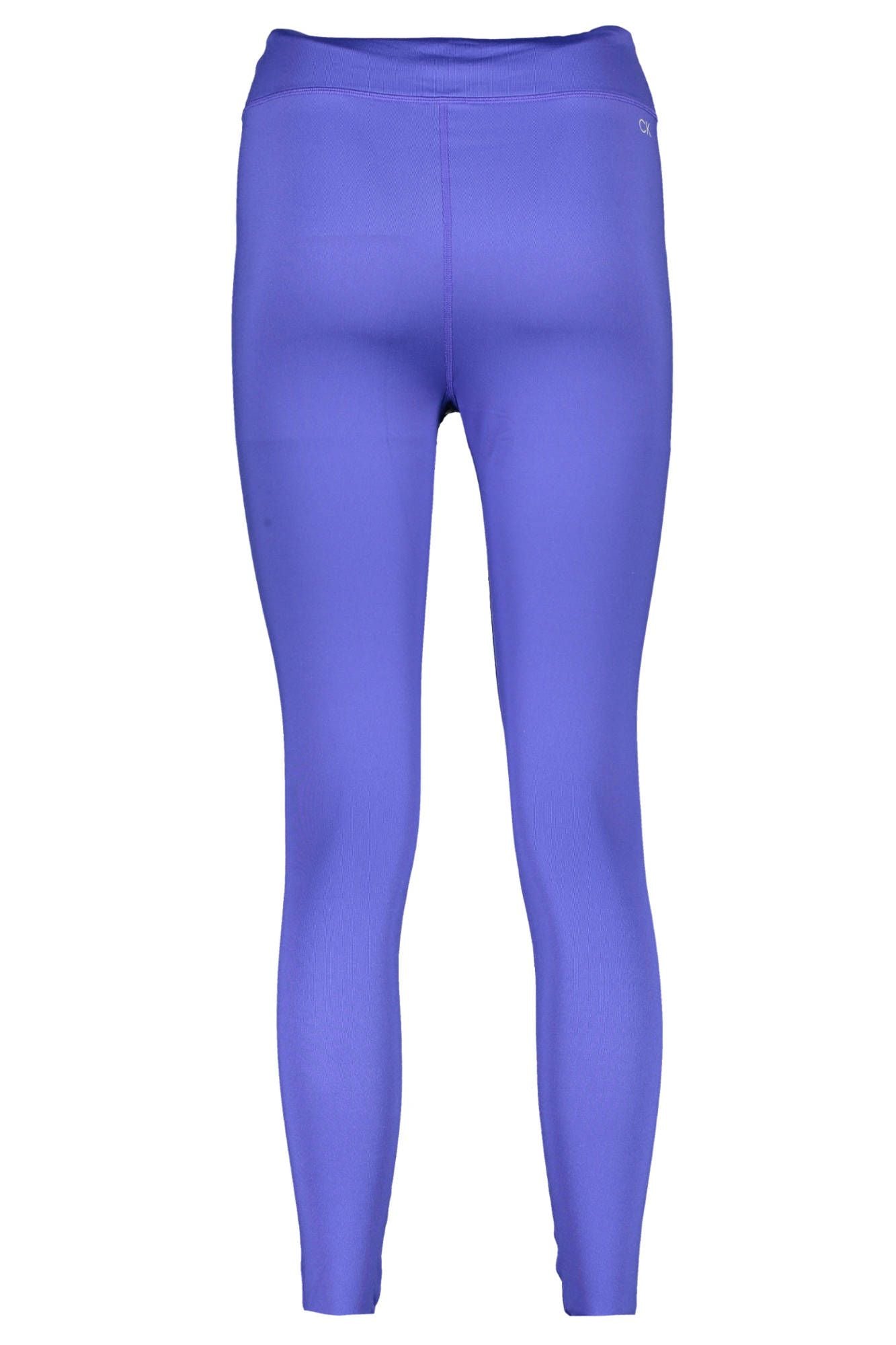 Sleek Blue Reflective Logo Leggings