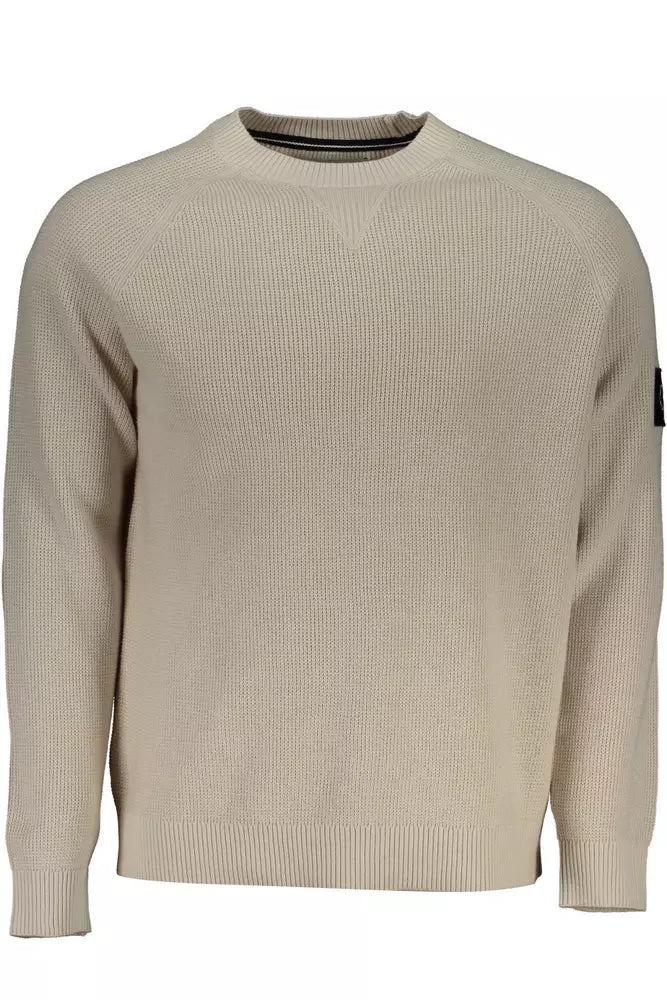 Beige Organic Cotton Logo Sweater