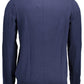 Sleek Blue Cotton Round Neck Sweater