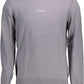 Elegant Gray Long-Sleeved Embroidered Logo Sweater
