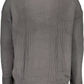 Elegant Gray Turtleneck with Sleek Embroidery