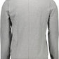Sleek Gray Round Neck Cotton Sweater