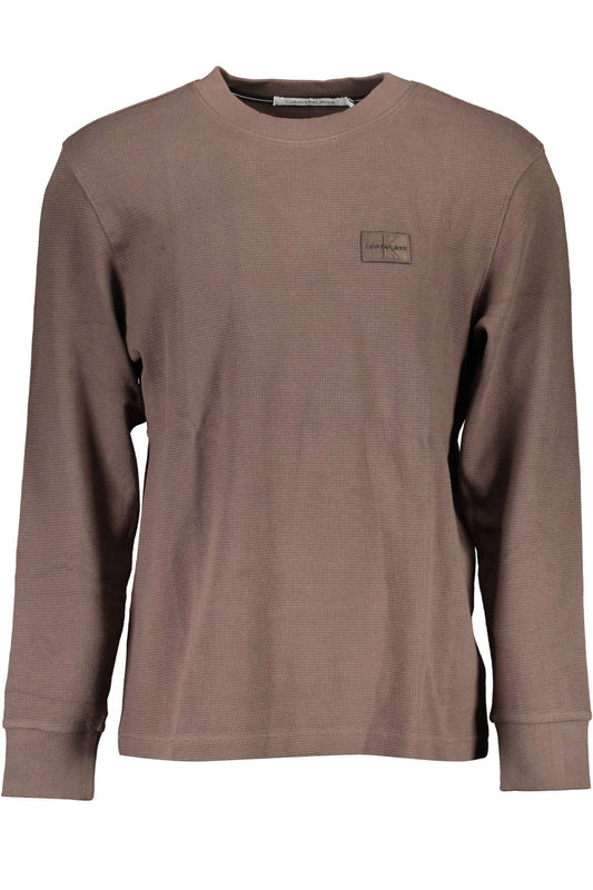 Eco-Conscious Crew-Neck Sweater in Brown