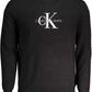 Sleek Black Embroidered Logo Cotton Shirt