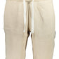 Beige Bermuda Shorts with Contrasting Logo