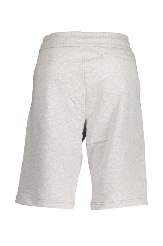 Elegant Gray Bermuda Shorts with Logo Print