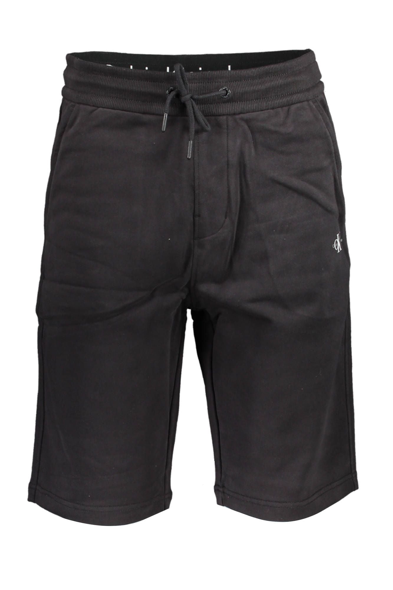 Sleek Black Bermuda Shorts with Logo Detail