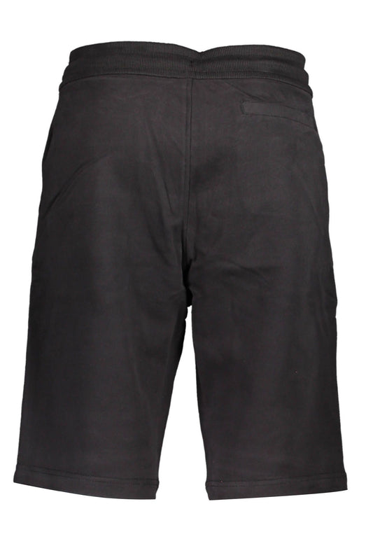 Sleek Black Bermuda Shorts with Logo Detail