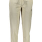 Elegant Beige Cotton Joggers with Ankle Elastic