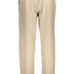 Beige Elastic Waist Sports Trousers