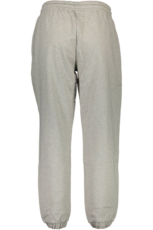 Chic Gray Sports Trousers with Logo Detail