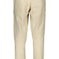 Beige Cotton Sports Trousers with Embroidery
