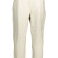 Beige Cotton Sports Trousers with Logo