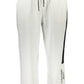 Chic Sporty White Trousers with Embroidery Detail