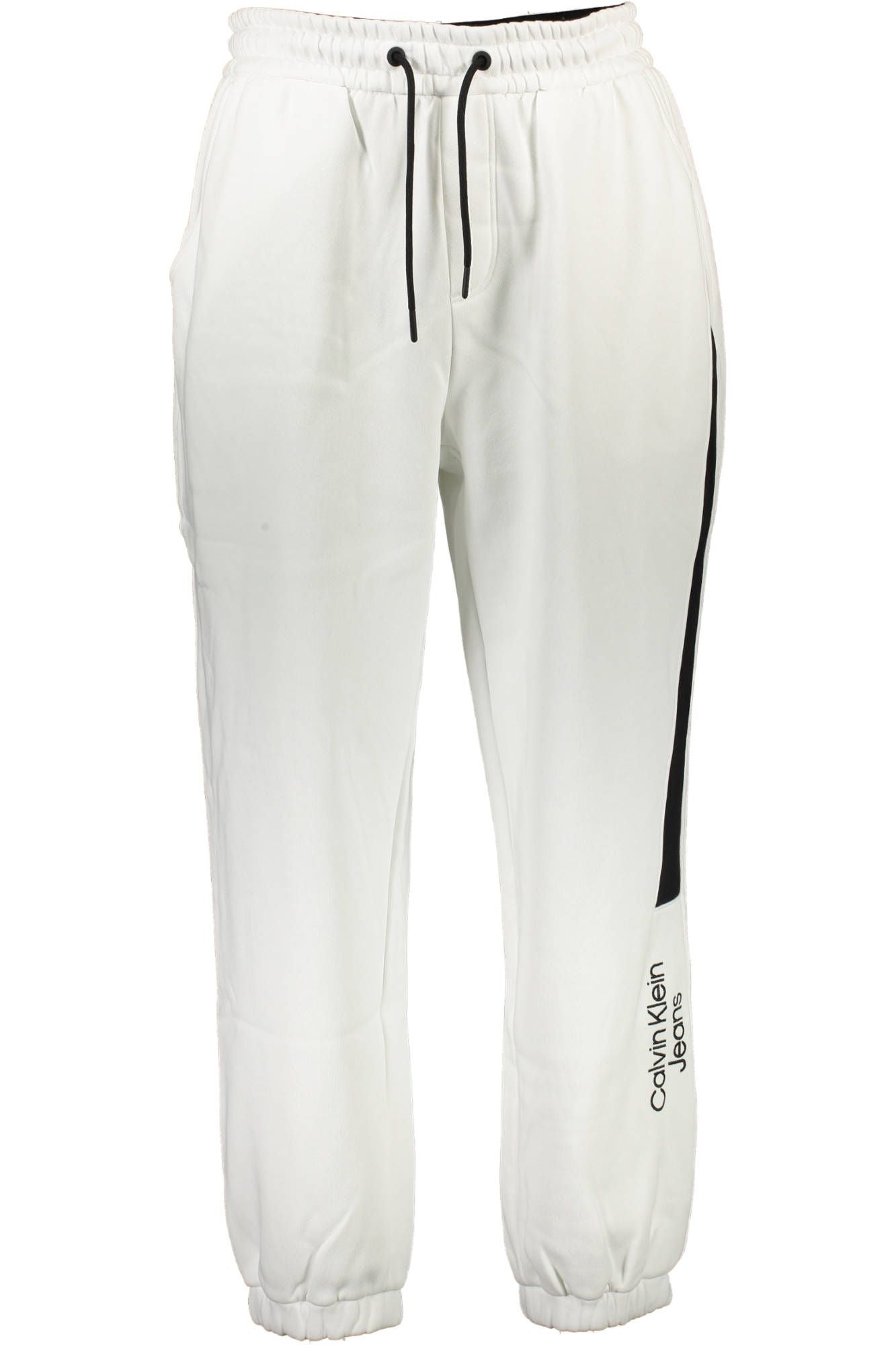 Chic Sporty White Trousers with Embroidery Detail